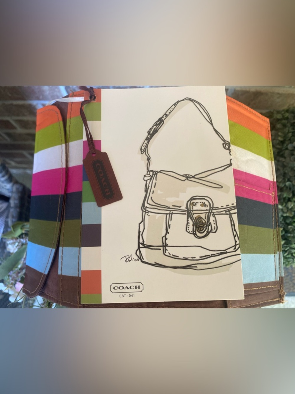 Coach Legacy Notebook with Legacy Striped Book Cover